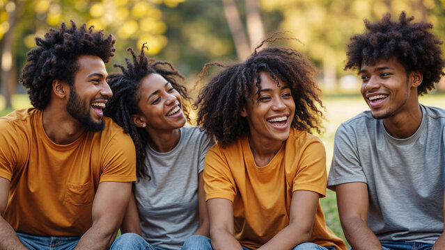 Diverse Young Adults Relaxing Park Chat Time