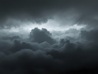 Obraz premium Dramatic storm clouds fill the sky, creating a moody and intense weather scene.