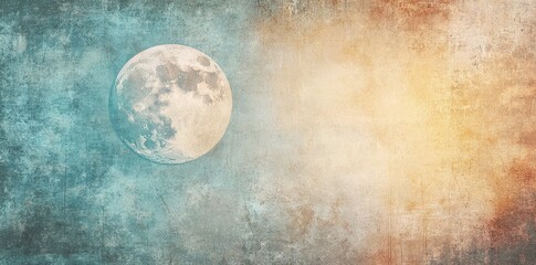 Full Moon in a Textured Celestial Sky