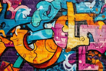 Vivid urban graffiti wall capturing street art energy. Neural network AI generated