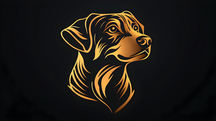 Artistic Labrador Dog Portrait Silhouette Illustration - Modern Line Art Graphic Design with Elegant Texture, Sleek Profiles, and Vibrant Expressions in Abstract and Minimalist Style