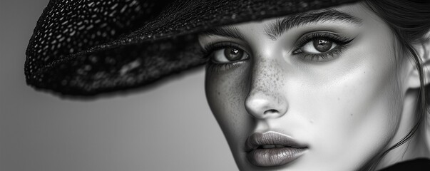 Timeless Elegance – Black and White Portrait of a Confident Woman