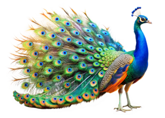 peacock isolated on white background