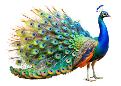 peacock isolated on white background