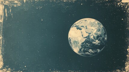 A Vintage Image of Planet Earth in Space