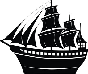 pirate ship silhouette © Sabbir Hossen Nayon