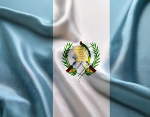 Vibrant Guatemala flag waving with luxurious satin texture - Patriotic and cultural symbol