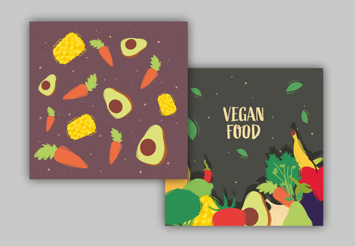Colorful Vegan Food Backgrounds Collection Post