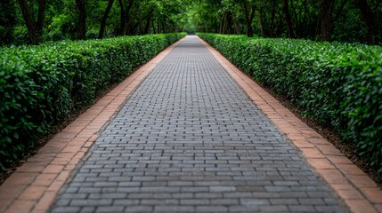 Revitalized Park Pathway Surrounded by Lush Greenery Aligned with Sustainable Practices