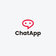 Messaging platform logo design featuring chat bubble symbol and bold text