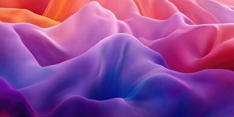 Obraz premium Vibrant abstract design with swirling, flowing colors in shades of purple, pink and orange against a darker gray background.