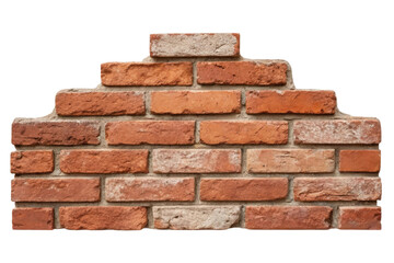 Obraz premium Brick wall with varying shades of red and orange, cut out