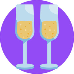 Toasting Champagne Glasses – Two clinking champagne glasses, representing festive moments, parties, and joyful gatherings.