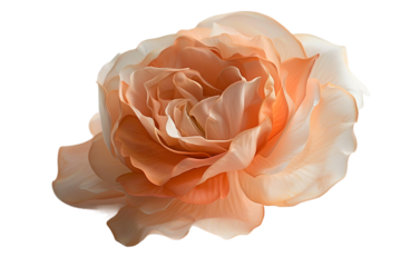 Delicate Peach Rose Close-Up isolated PNG on transparent background