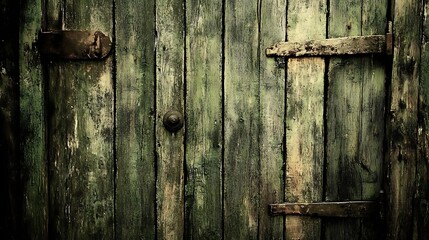 Old weathered wooden door, rural setting