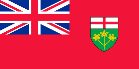Fototapeta premium Official flag of Ontario. Province of Canada. Illustration