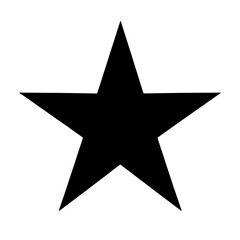 Minimalist black silhouette of a five-pointed star on white background
