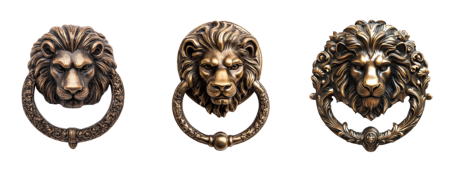 Vintage Lion Door Knockers in Antique Bronze Finish Decorations