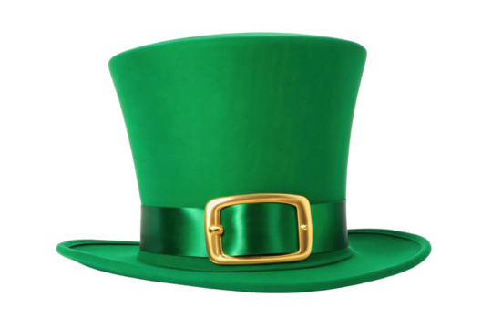 Celebratory green top hat for festive occasions, cut out