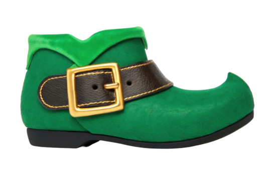 Green elf shoes for festive fun!, cut out