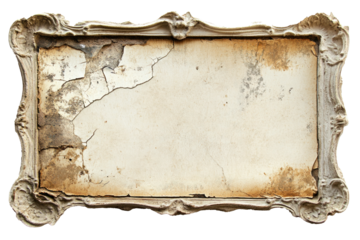 This vignette features a beautifully worn frame with cracks and discoloration, highlighting its antique charm without any distractions
