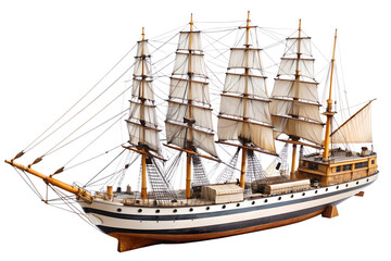 Obraz premium sailing ship on white background