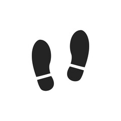 Step footprint path. footstep print and shoe step . shoe tread footprints vector illustration isolated on white background.