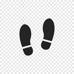 Step footprint path. footstep print and shoe step . shoe tread footprints vector illustration isolated on white background.