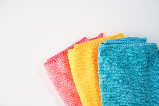 microfiber cloths in different colors