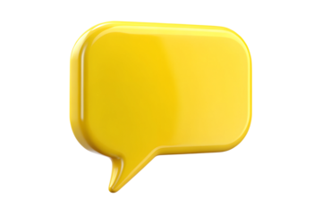3d yellow speech bubble