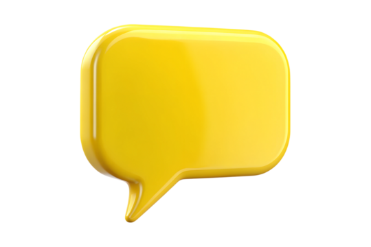 3d yellow speech bubble