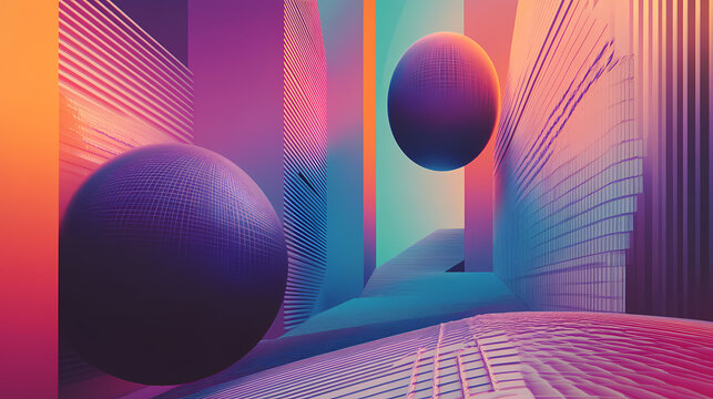 Illusionary dimensions: exploring geometric depth and dynamic visuals in mind-bending designs. Mind-Bending Perspectives. Illustration