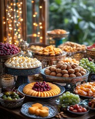 Fototapeta premium close-up of table with traditional ramadan food 