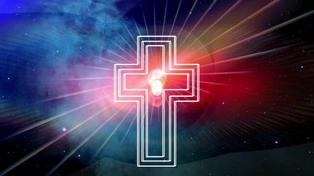 Christ White Cross Symbol of Faith and Hope, Holy Easter Worship Pray Symbol