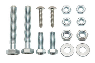 Metal fasteners shown on surface, cut out