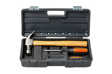 Essential tools in a compact toolbox, cut out