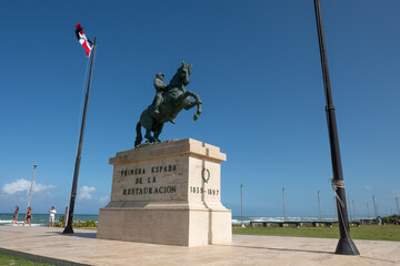 Statue of General Gregorio Luperón, “Primera Espada de la Restauración,” in Puerto Plata,...