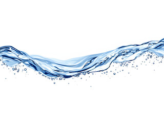 Dynamic water splash with vibrant blue waves and droplets capturing fluid motion and energy in a clear, transparent flow.