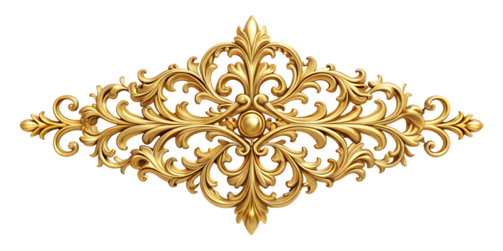 golden ornament on white background