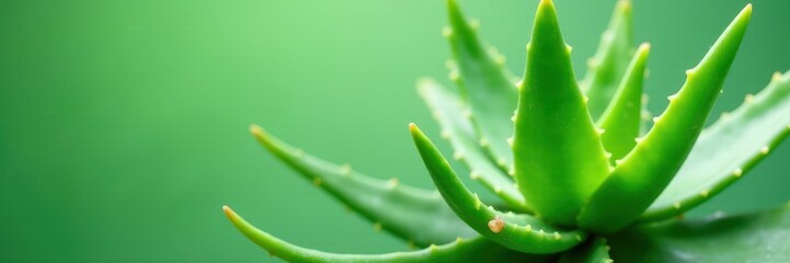 Fresh aloe vera leaf, succulent plant isolated , texture, macro