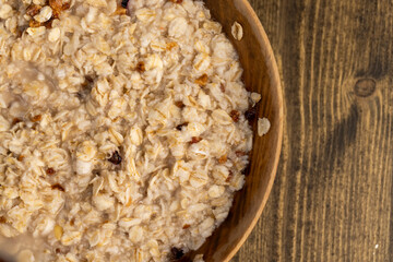 oat flakes with the addition of pieces of dried berries and fruits