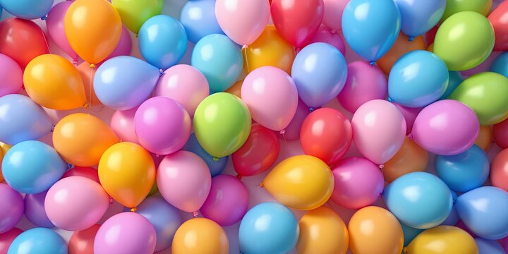 Colorful Collection of Brightly Colored Balloons Celebrating Diversity and Inclusion in a Vibrant Setting for Pride Month Celebration.A joyous and colourful atmosphere. Pride month in full swing!