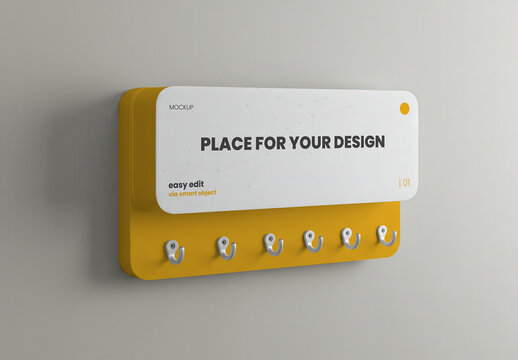 Keys Holder on the Wall Mockup