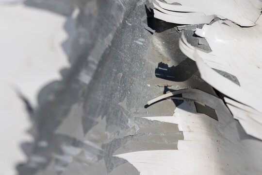 the part of the damaged car is white after the accident
