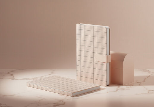 Notebooks on Marble Mockup