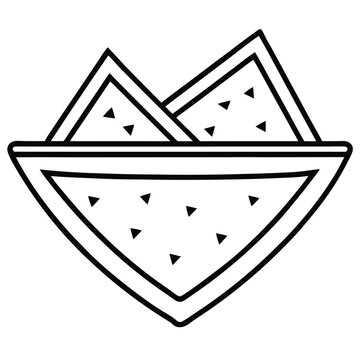 recommend clip art: Nachos, food vector line art illustration