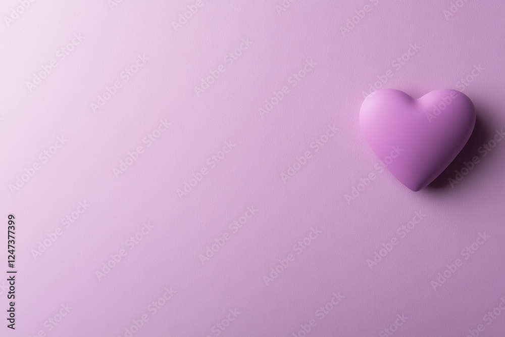 Aufkleber A violet heart rests against a soft pastel lavender backdrop, embodying minimalism with a glossy finish and ample space for additional text or design elements