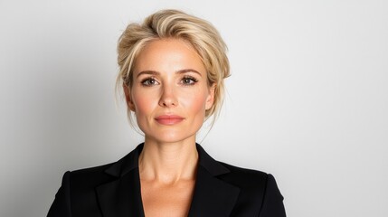 Confident businesswoman portrait, studio shot, neutral background, professional headshot (1)