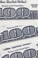 American paper money dollars in denominations of 100