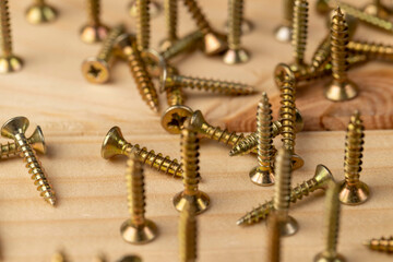 yellow metal self  tapping screws for fixing wooden boards and other wood products